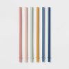 Kids' 6pc Plastic Rainbow Tumbler Straws: Dishwasher-Safe, Reusable for Cold Beverages
