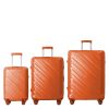 3-Piece Luggage Sets (20", 24", 28"), Suitcase with Wheels, Hardside Suitcase With Four Spinner Wheels and Scratch-Resistant Surface, Orange