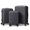 PP Trolley Case 20in 24in 28in 3PCS Suitcase Set Dark Gray