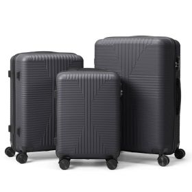 PP Trolley Case 20in 24in 28in 3PCS Suitcase Set Dark Gray