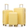 3 in 1 ABS&PC Trolley Box 20in 24in 28in Trolley Box Iron Tie Rod ABSPC Alloy Wine Yellow