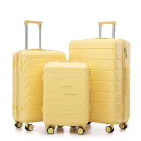 3 in 1 ABS&PC Trolley Box 20in 24in 28in Trolley Box Iron Tie Rod ABSPC Alloy Wine Yellow