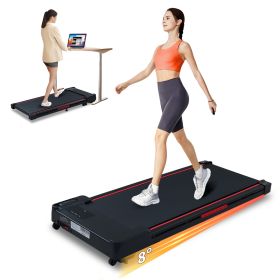 Walking Pad Treadmill with 8° Incline, Remote Control 2.5HP Portable Compact Treadmills for Home Office, Treadmill 220 lb Capacity, LED Display