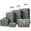 6 Piece Luggage Set,Lightweight Hardshell Suitcase with Double Spinner Wheels Handle Password Lock