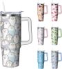 30 oz Penguin Tumbler with Handle and Straw, Insulated Stainless Steel Cup with Lid, Travel Coffee Mug Water Bottle, Gifts for Woman