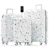 Luggage Set of 3, 20-inch with USB Port, Airline Certified Carry-on Luggage , ABS+PC Hard Shell Luggage with Spinner Wheels,starry sky white