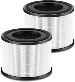 Air Purifier, 3-IN-1 H13 True Replacement Filter, Pre-filter & Activated Carbon filter for Pet Odors, 2 Pack