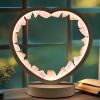 Natural Crystal Night Lamp Heart Shape Bedroom Bedside Sleep Night Light Healing Crystal Gemstone Rose Quartz Light Tri-Color Ambient Light USB Powere