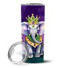 Elephant King of Mardi Gras Stainless Steel Skinny Tumbler Vacuum Double Walled Reusable Insulated Tumbler Travel Cup for Coffee Cocktails Gift with L