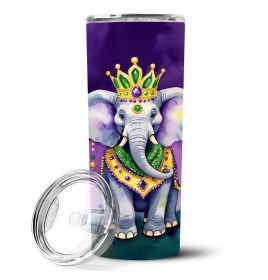 Elephant King of Mardi Gras Stainless Steel Skinny Tumbler Vacuum Double Walled Reusable Insulated Tumbler Travel Cup for Coffee Cocktails Gift with L