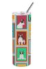 Lots of Black and White French Bulldog Stainless Steel Skinny Tumbler Vacuum Double Walled Reusable Insulated Tumbler Travel Cup for Coffee Cocktails