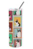 Lots of Black and White French Bulldog Stainless Steel Skinny Tumbler Vacuum Double Walled Reusable Insulated Tumbler Travel Cup for Coffee Cocktails