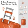 3-Piece Luggage Sets (20", 24", 28"), Suitcase with Wheels, Hardside Suitcase With Four Spinner Wheels and Scratch-Resistant Surface, Orange