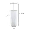 20-Ounce Clear Plastic Tumbler with Screw-Top Lid and Straw – BPA-Free, Durable, Easy-Sip Design for On-the-Go Hydration