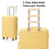 3 in 1 ABS&PC Trolley Box 20in 24in 28in Trolley Box Iron Tie Rod ABSPC Alloy Wine Yellow