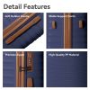 3-Piece Luggage Sets (20", 24", 28"), Suitcase with Wheels, Hardside Suitcase With Four Spinner Wheels and Scratch-Resistant Surface, Navy Blue