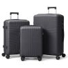 PP Trolley Case 20in 24in 28in 3PCS Suitcase Set Dark Gray