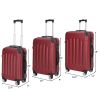3-in-1 Portable ABS Trolley Case 20" / 24" / 28" Wine Red