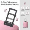 Luggage Sets ABS Hardshell 3pcs Luggage, Lightweight Durable Suitcase sets Spinner Wheels Suitcase with TSA Lock 20''24''28'' Available(Pink)