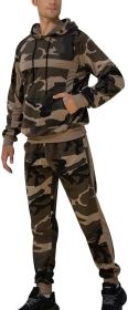 Men's Tracksuit 2 Piece Sweatsuits Full Zip Hooded Athletic Casual Outfits Jogging Sport Suits Jacket & Pants Set (Color: light green, size: M)