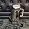 40 oz Insulated Tumbler with Handle, Straw & Trucker Camo Sleeve – Leakproof Stainless Steel Travel Cup