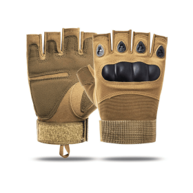 JupiterGear Tactical Fingerless Airsoft Gloves for Outdoor Sports (Color: Tan, size: XL)