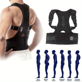 Posture Corrector Support Magnetic Back Shoulder Brace Belt Band For Men Women (size: XL)