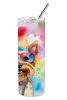 Yorkshire Terrier Hippie Dawg Stainless Steel Skinny Tumbler Vacuum Double Walled Reusable Insulated Tumbler Travel Cup for Coffee Cocktails Gift with
