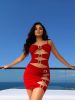 2026 New Red Elegant Slimming Hollow-Out Design Sexy Fashionable Women's One-Piece Swimsuit for Beach
