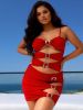 2026 New Red Elegant Slimming Hollow-Out Design Sexy Fashionable Women's One-Piece Swimsuit for Beach