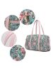 MKF Collection Khelani Quilted Cotton Botanical Pattern Women Duffle Bag by Mia k