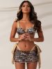 2026 New Bikini Set: Leopard Print, Tie-Strap Top, Skirted Bottom, Boho Beach Style