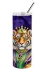 Tiger the King of Mardi Gras Stainless Steel Skinny Tumbler Vacuum Double Walled Reusable Insulated Tumbler Travel Cup for Coffee Cocktails Gift with